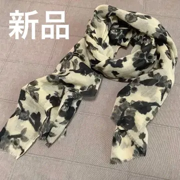 울 스톨 아이보리 블랙 미사용 새상품