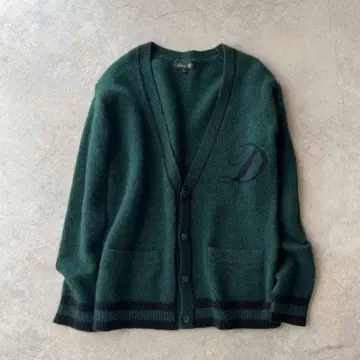 드로어 새상품급 D 로고 울 캐시미어 V넥 니트 가디건