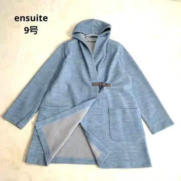 ensuite 후디드 코트 울 혼방 롱 코트 스카이블루 9호