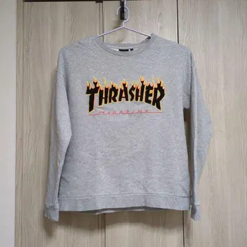 THRASHER 프레임 로고 트레이닝복 XL 그레이