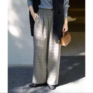 저널 스탠다드 울라이크 스트레치 와이드 팬츠 체크 그레이 계열