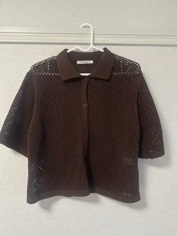 BEAUTY&YOUTH 메쉬 브라운 반팔 상의