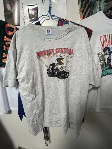 Russell Athletic XL 90s 그레이 티셔츠