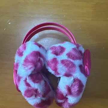 디즈니 미니 레오파드 무늬 귀마개 핑크.