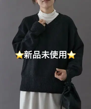 FORK&SPOON V넥 니트 charcoal