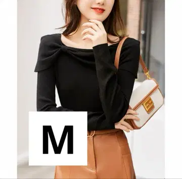 오프숄더 스웨터 니트 블라우스 블랙 M 한국 오피스 캐주얼