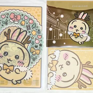 치이카와 세븐일레븐 토끼 플랫 케이스 클리어 파일 3종 세트