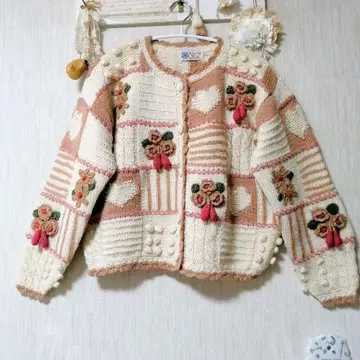 Parisu Rose 니트 가디건 빈티지 레트로 구제 의류