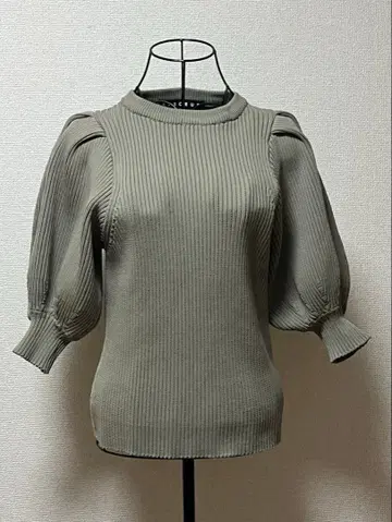 시소러스 SYSORUS 와이드 슬리브 리브 니트 니트 상의