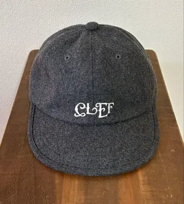 CLEF (클레프) 울 캡 그레이 새상품급 스트릿 가죽 밴딩