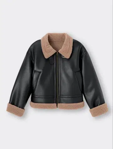 GU 페이크 무스탕 숏 플라이트 자켓