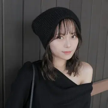 loose fit beanie / black