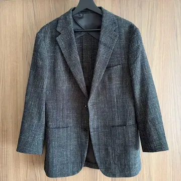 EDIFICE 드레스 자켓 48 그레이 계열 체크 비즈니스 자켓