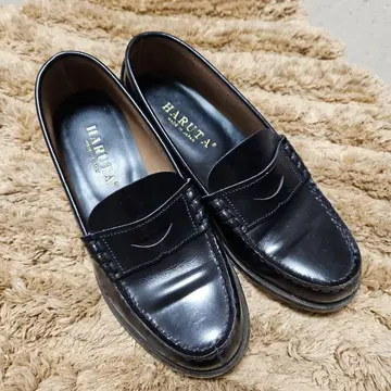 새상품급 하루타 HARUTA 가죽 로퍼 블랙 24EEE