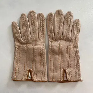이탈리아 세르모네타 여성용 가죽 그로브 베이지 가죽 장갑 실크 안감