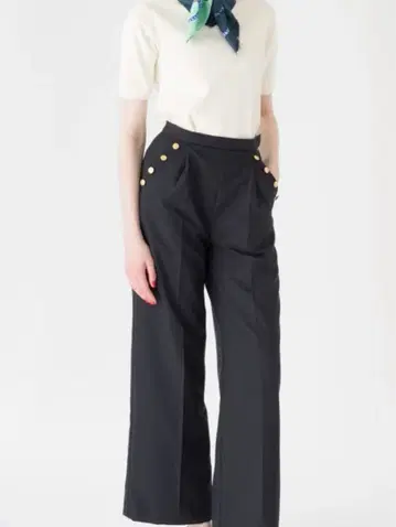 트루 바이 마리코 오이카와 와이드 팬츠 블랙 Iman