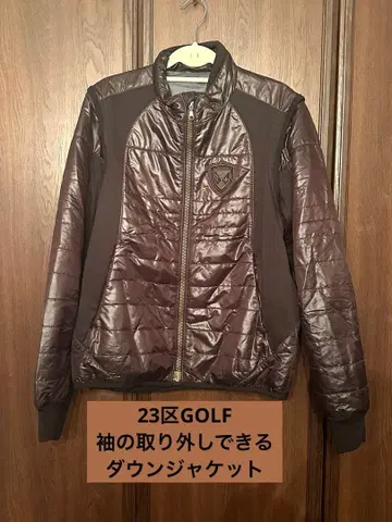 23구 골프 다크 브라운 다운 자켓(소매 탈부착 가능)
