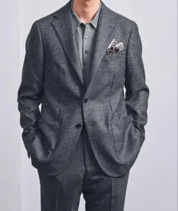 유나이티드 애로우즈 하운드 투스 싱글 3B 자켓 46 M