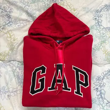 GAP 빅 로고 속기모 후드티 빨간색