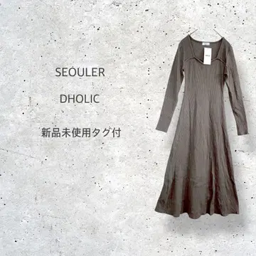 [ SEOULER ] 미사용 새상품 택 포함 롱 니트 원피스 럭셔리 슬림