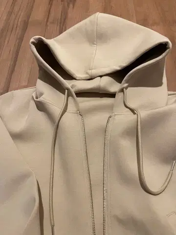 베이지 풀 집업 후드티