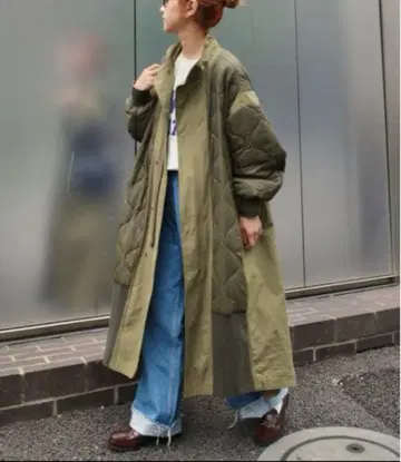 모즈 코트 코트 [etsinta/에신타] 절개 맥시 밀리터리 코트