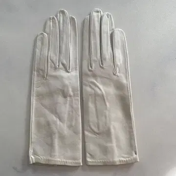 새상품급 이탈리아제 여성용 가죽 그로브 가죽 장갑 아이보리 안감 없음