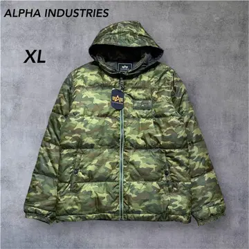새상품 알파인더스트리 카모플라쥬 패딩 자켓 후디 XL