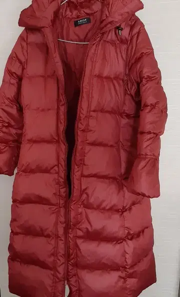 여성용 후드 부착 롱 다운 자켓