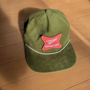 Miller HIGH LIFE BEER 코듀로이 캡 그린