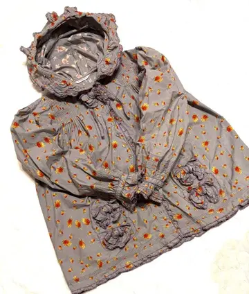 핑크하우스 원더풀 월드 프릴 블라우스 딸기 탁한 퍼플 리본