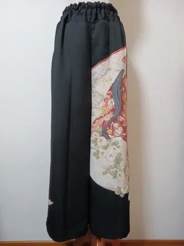 순수 실크 토메소데 오오스이하츠 패턴 기모노 리메이크 팬츠