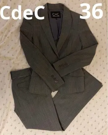 쿠 드 샹스 비즈니스 정장 그레이 스트라이프 사이즈 36