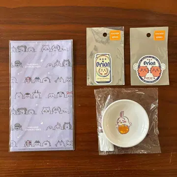 미사용 새상품 나가노 마켓 치이카와(먼작귀) 소접시&티켓 파일&스티커 등