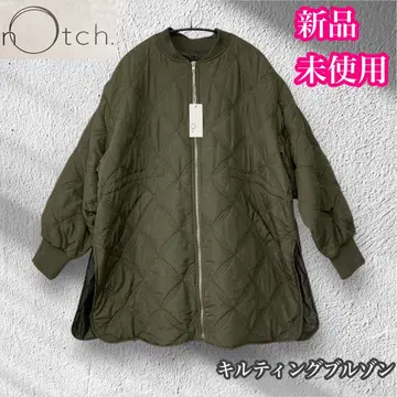 노치 미사용 새상품 지오메트릭 퀼트 블루종 DK 그린 빅 실루엣