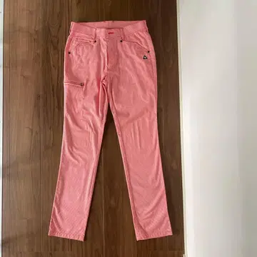 르꼬끄 스포르티브 핑크 체크 무늬 골프 팬츠