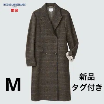 유니클로 이네스 트위드 코트 브라운 M 사이즈