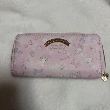 산리오 마이멜로디 캐릭터 패턴 핑크 장지갑