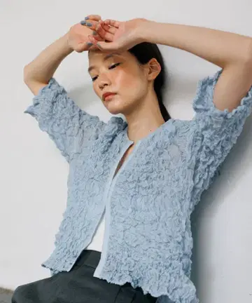 셔링 개더 후크 상의