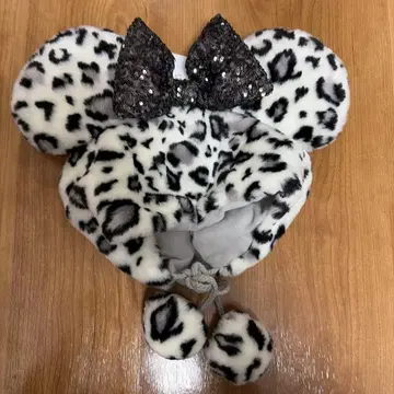 레오파드 무늬 미니 마우스 모자 팬캡 새상품 택 포함