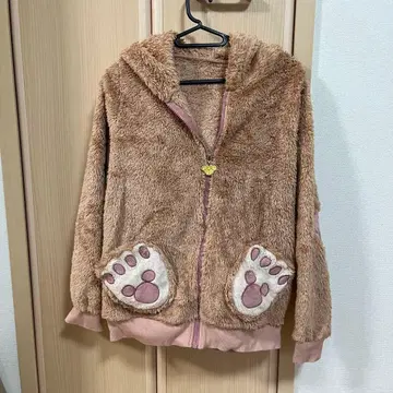 곰 귀 달린 플리스 자켓