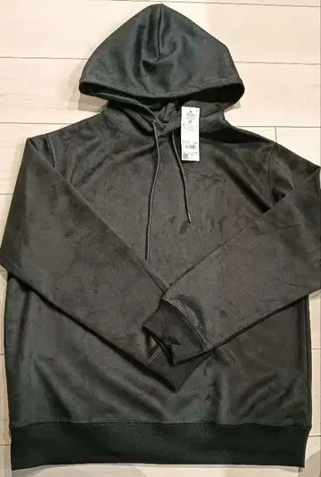 [ 새상품 ] Right-on 남성용 블랙 페이크 플리스 후드티 M