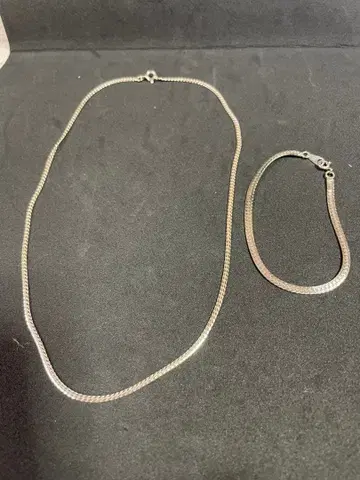 실버 925 로프 체인 목걸이와 팔찌 세트