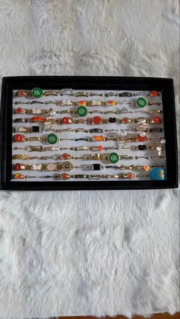 컬러풀 반지 세트 약 100개입