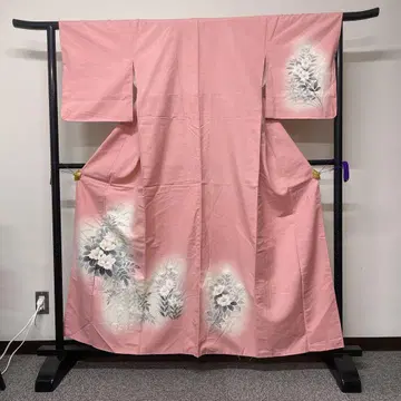 츠케사게 등나무 꽃 꽃 무늬  핑크 기모노 101t