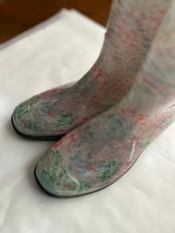 꽃무늬 투명 장화 24.0cm