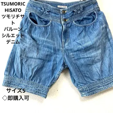 TSUMORICHISATO 블루 데님 벌룬 실루엣 숏팬츠 S 사이즈
