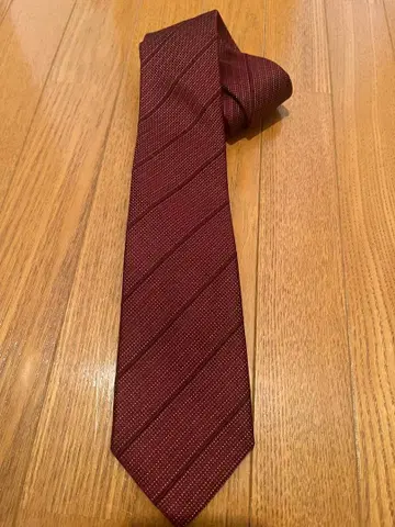 Paul Smith 버건디 스트라이프 넥타이