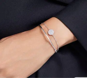 SWAROVSKI Sublima 뱅글 화이트, 로듐 도금