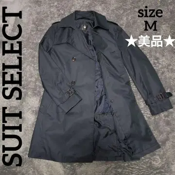 SUIT SELECT 남성용 더블 브레스트 트렌치코트 M 블랙 새상품급